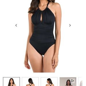 La Blanca Black Keyhole One-Piece Swimsuit